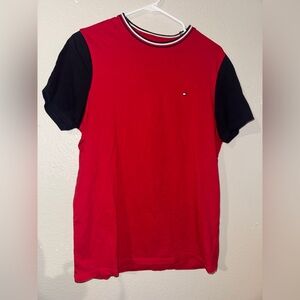 Tommy Hilfiger Red and Black Short Sleeve Tee